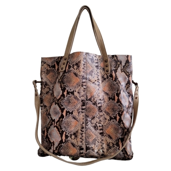 Elliott Lucca Marcela Open Tote Snakeskin Print Crossbody Strap or Tote Straps - Picture 1 of 10